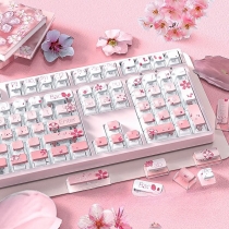 Sakura 104+12 Clear PC+PBT Dye-subbed Pudding Jelly Keycaps Set ASA Profile Mechanical Keyboard